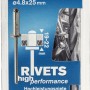 Rivetti ciechi Rapid 4.8x25mm, 50 pezzi, per Graffe a dorso sottile.