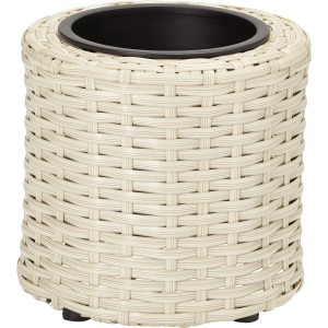 Vaso da fiori bianco (Ø 17 cm) effetto rattan per interni ed esterni.
