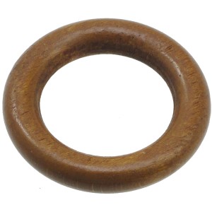Anello in legno marrone per binari per tende.