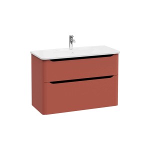 Mobile bagno base lavabo sospesa 2 cassetti Integra Round 100 cm matt terracotta