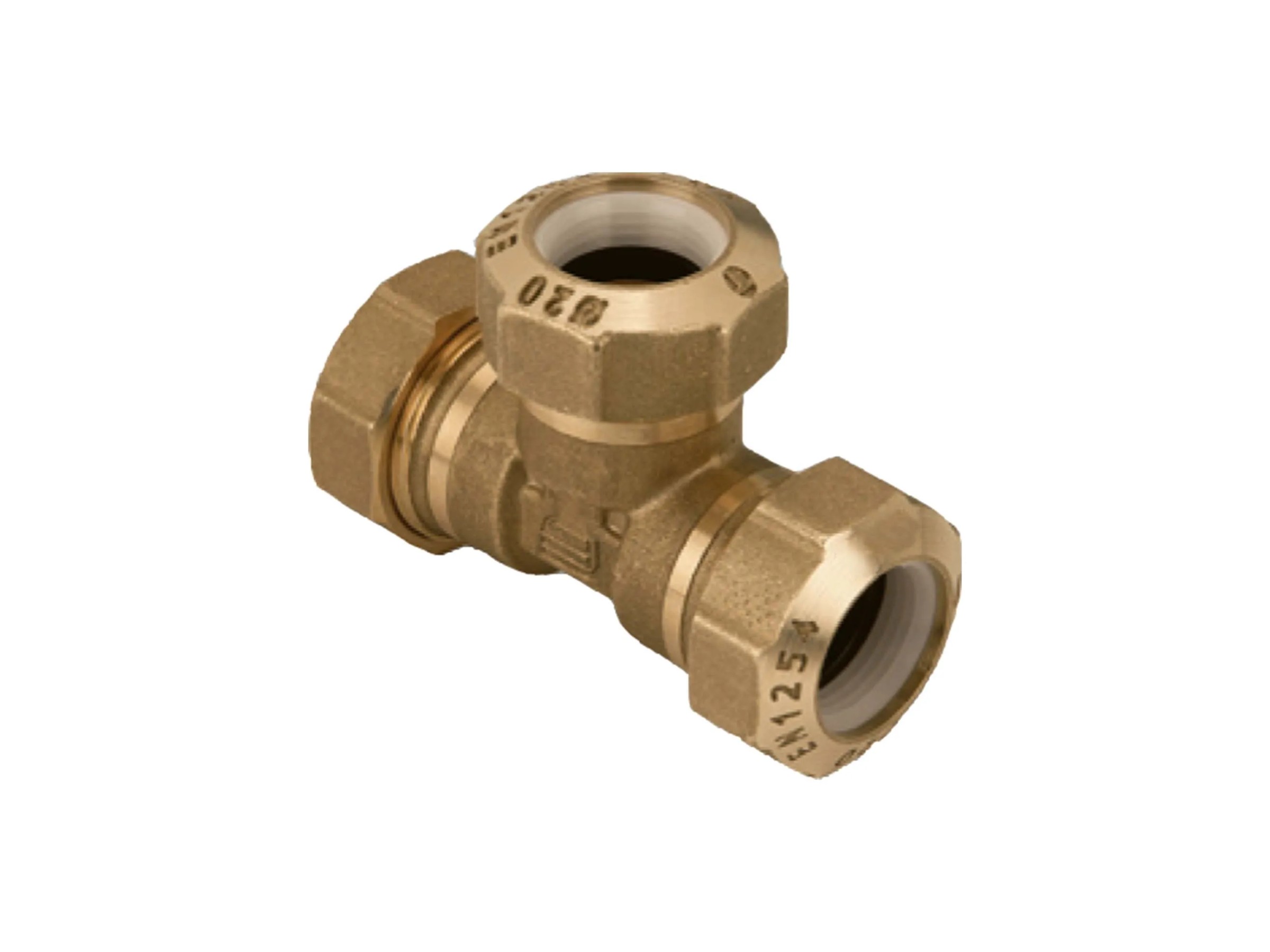 Raccordo a t intermedio in ottone per tubo polietilene serie cobraring