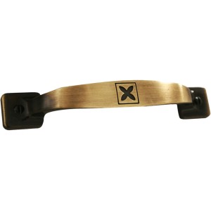 Maniglia per mobili t.b.t. effetto bronzo con motivo floreale.