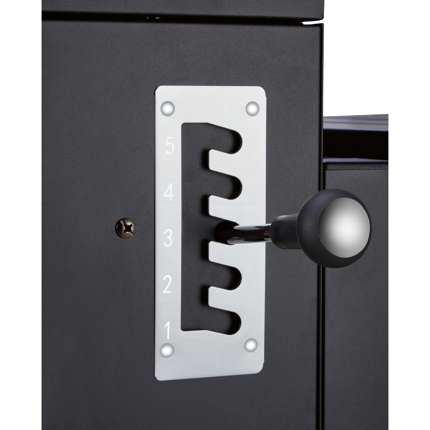 Dettaglio: Grill a carbone Jamestown Jaxon XL, controllo del calore a 5 livelli.
