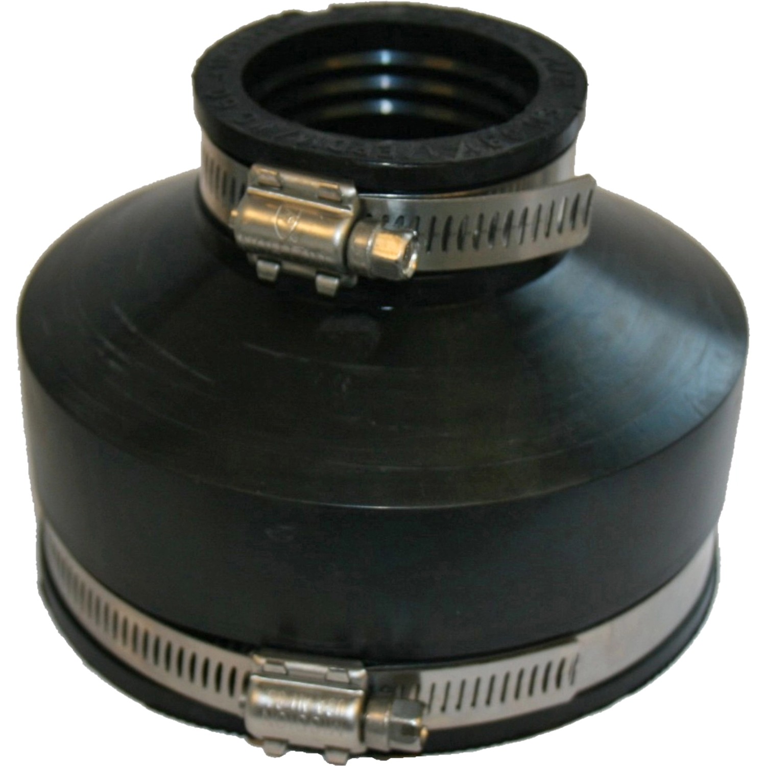 Raccordo di transizione per tubi Marley DN 40-50/100-115 per tubi HT, con raccordo a tensione in acciaio inox.