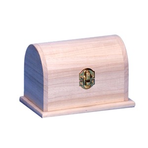 Scatola di legno t.b.t. per accessori artistici con chiusura dorata.