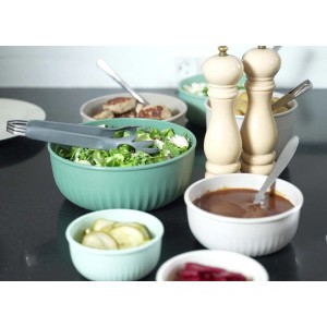 Set 4 ciotole Poker Chef con coperchio verde