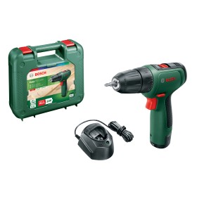 Avvitatore a batteria Bosch EasyDrill 1200 con batteria, caricabatterie e custodia.