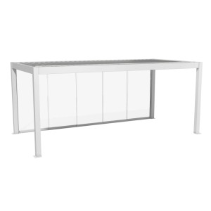 Parete scorrevole pergola Biohort in vetro bianco 568x234 cm