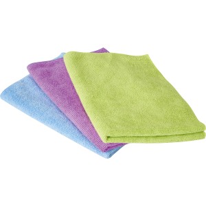 Panni auto in microfibra CMI, set da 3, blu, viola e verde per la cura dell'auto.