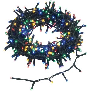 Catena luminosa da esterno t.b.t. con LED colorati.