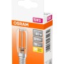 Lampadina LED E14 Osram, 4W, bianco caldo nella confezione.