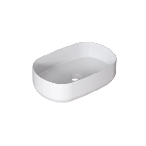 Lavabo d'appoggio t.b.t. bianco, forma ovale.