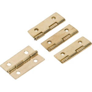 Set di 4 cerniere per cofanetti, 20x15 mm, in acciaio ottonato, per avvitare su portagioie.