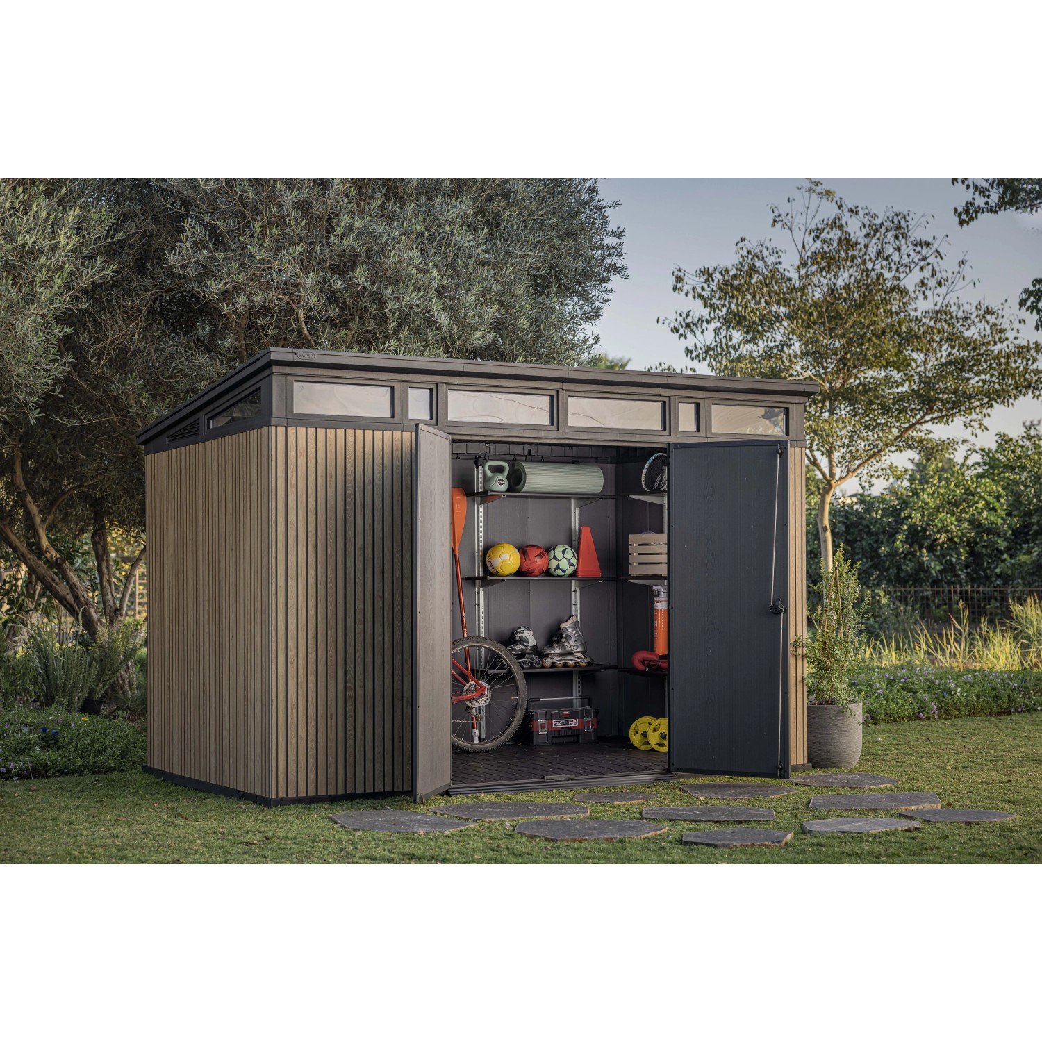 Casetta da giardino in plastica Keter Pent sp. 20 mm marrone chiaro 7,4 m²_12