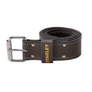 Cintura porta attrezzi Stanley in pelle marrone con fibbia in metallo per artigiani.
