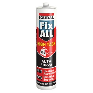 Cartuccia Soudal Fix ALL High Tack, collante forte per diverse applicazioni.
