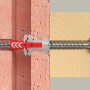 Tassello t.b.t. inserito in muro e legno.