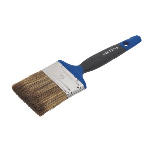 Pennello piatto LUX Soft Grip per vernici, larghezza setole 70 mm, per lavori di verniciatura precisi.