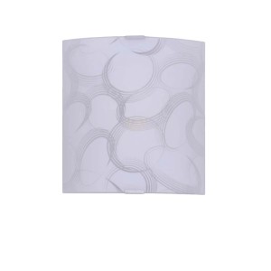 Applique da parete t.b.t. bianca con motivo a cerchi.