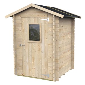 Casetta in legno Bh19 Argenta, 146x146 cm, con porta e finestra. Ideale come rimessa attrezzi in giardino.