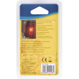 Luce per bici t.b.t. con funzione freno. Luce posteriore con sensore accelerometro.