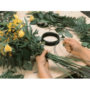 Filo di legatura verde (1,4 mm, 20 m) per legare fiori e piante, applicazione.