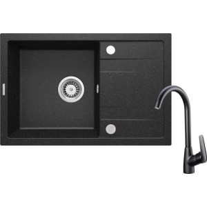 Lavello 1 vasca Idrostile Bayamo con rubinetto 440x175 mm grafite