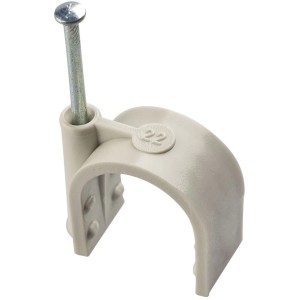 Clip a chiodo grigio (misura 22) per fissaggio cavi.