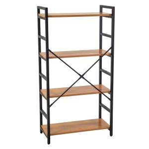 Scaffale in metallo e legno Achille 4 ripiani 60x28x117 cm