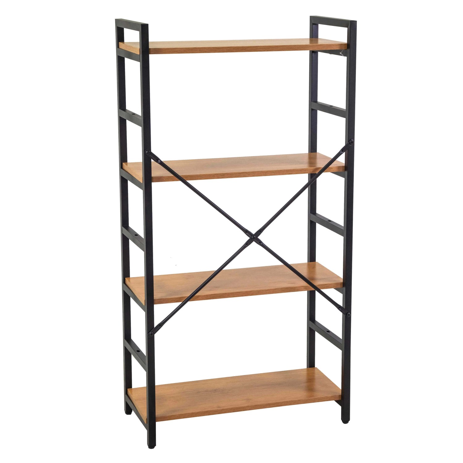 Scaffale in metallo e legno Achille 4 ripiani 60x28x117 cm_2