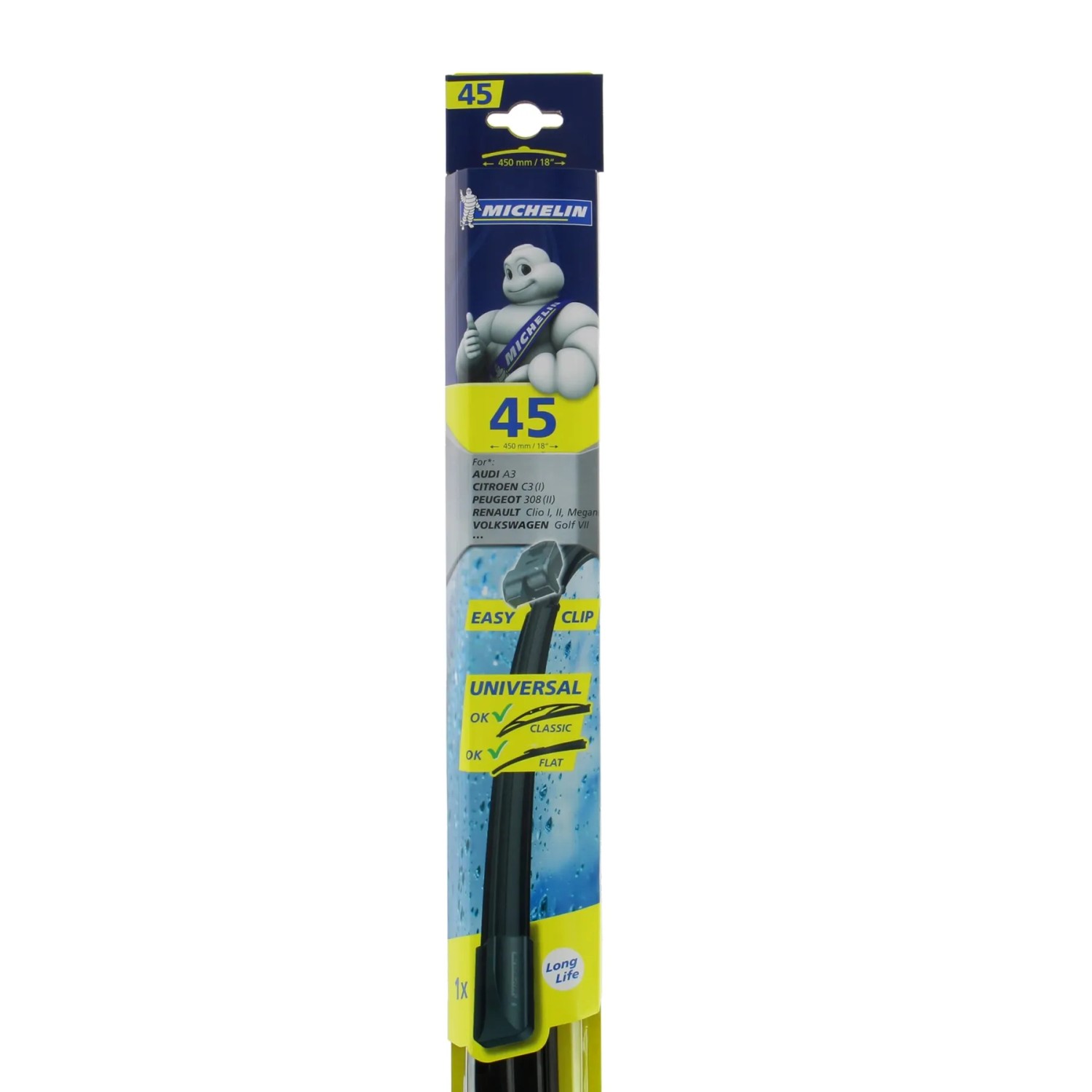 Sumex Acqua45 Tergicristallo Flat Blade Universale 45 Cm – Tecnologia AcquaMax, Adattatori Per Il 99% Delle Auto