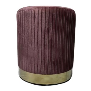 Pouf in velluto Nolan rosa 38X31X31 cm