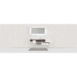 Tappeto da bagno Ecoli 50x80 cm grigio design intrecciato moderno