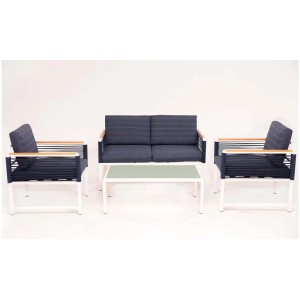 Set di mobili da giardino t.b.t. con divano, poltrone e tavolo.