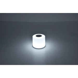 Lampada da tavolo per esterni a LED Lutec Noma Connect bianca, 8,5x10 cm, per un'illuminazione d'atmosfera in giardino.