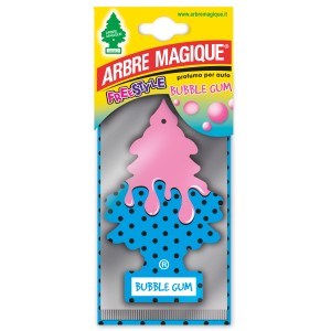 Arbre Magique profumo per auto Bubble Gum, design blu con effetto "fuso" rosa.