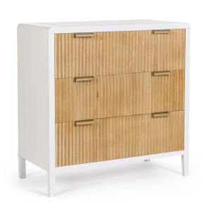Cassettiera t.b.t. con 3 cassetti in bianco e effetto legno.