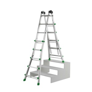 Scala in alluminio 5+5 pioli marchio "Selecta", portata 125kg