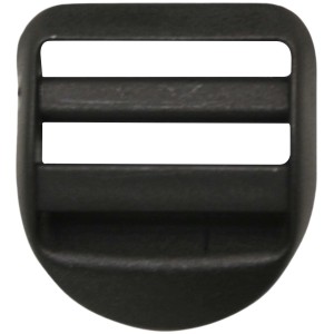 Regolatore per cinture di fissaggio t.b.t. nero in plastica.