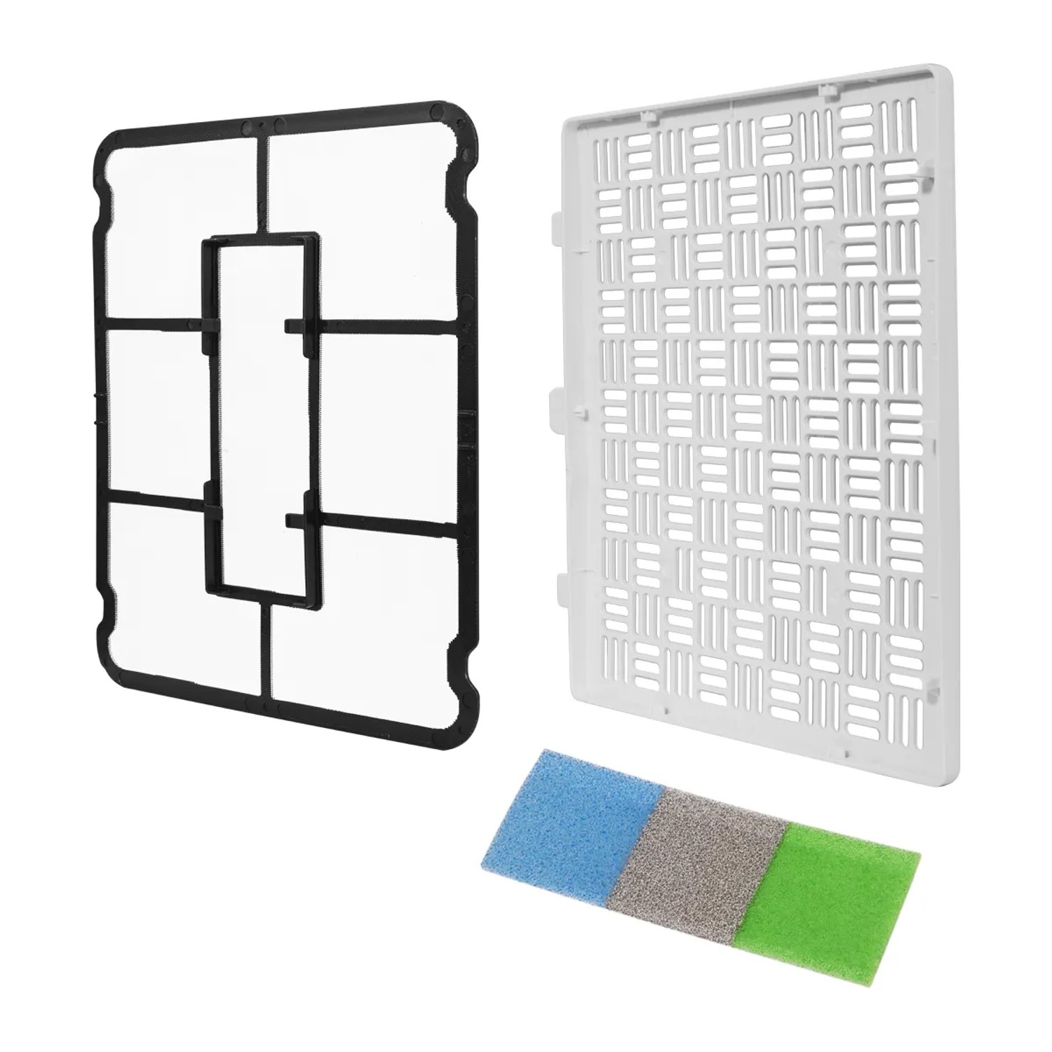 Set filtro per deumidificatore/umidificatore: telaio, griglia e 3 filtri.