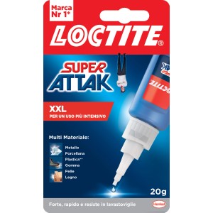 Loctite Super Attak XXL, colla istantanea per metallo, porcellana, plastica, gomma, pelle e legno.