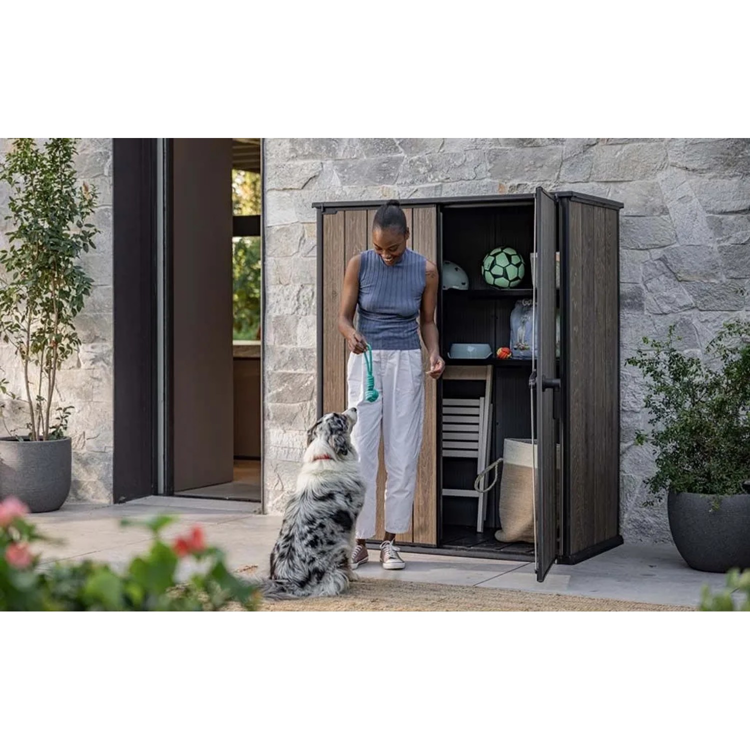 Porta attrezzi in plastica Keter Vertical sp. 20 mm marrone scuro 1,16 m²_9