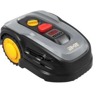 Robot tagliaerba LANDXCAPE, grigio/nero con dettagli gialli.