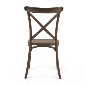 Sedia impilabile Cross in polipropilene tortora 43x52,5h45/88 cm