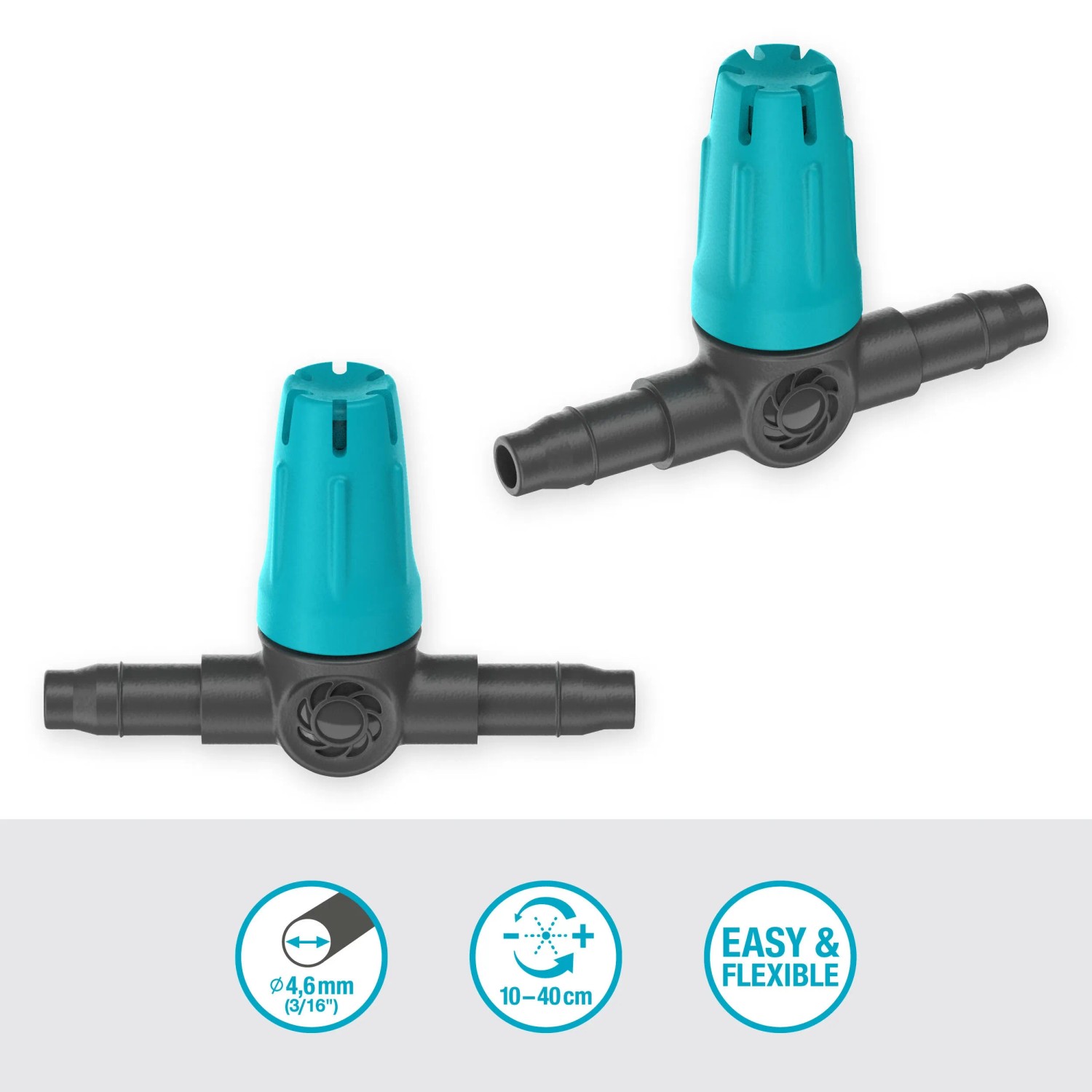 t.b.t. Raccordo irrigazione, regolatore in plastica, blu/nero.