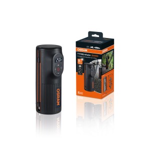 OSRAM Tyreinflate 2000 pompa ad aria cordless per auto e bici, con display digitale e confezione.