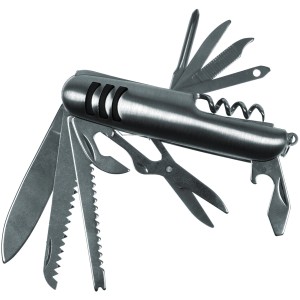 Multiutensile/coltellino svizzero argentato per campeggio e outdoor.