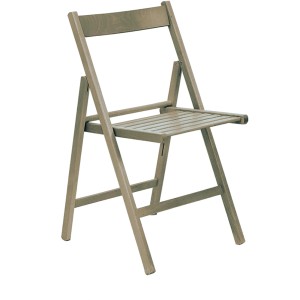 Sedia pieghevole color legno per giardino.