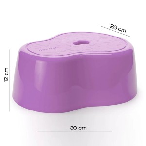 Sgabello a gradino viola per bagno, t.b.t., dimensioni 30x26x12 cm.