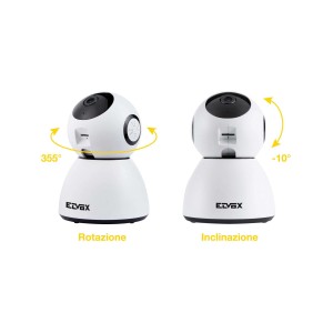 Telecamera di videosorveglianza t.b.t. con funzione pan e tilt.